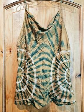 YFB Young Fabulous & Broke Tie Dye Cowl Neck Cami Tank Top Medium